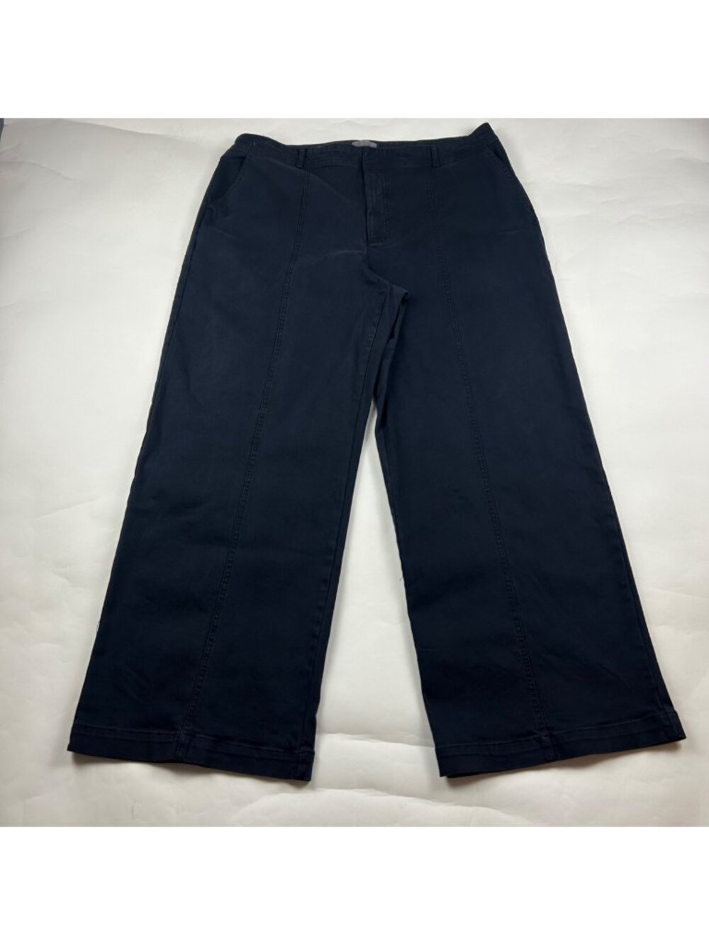 Universal Thread Dark Navy Stretch Canvas High Rise Wide Leg Chino Pant 17